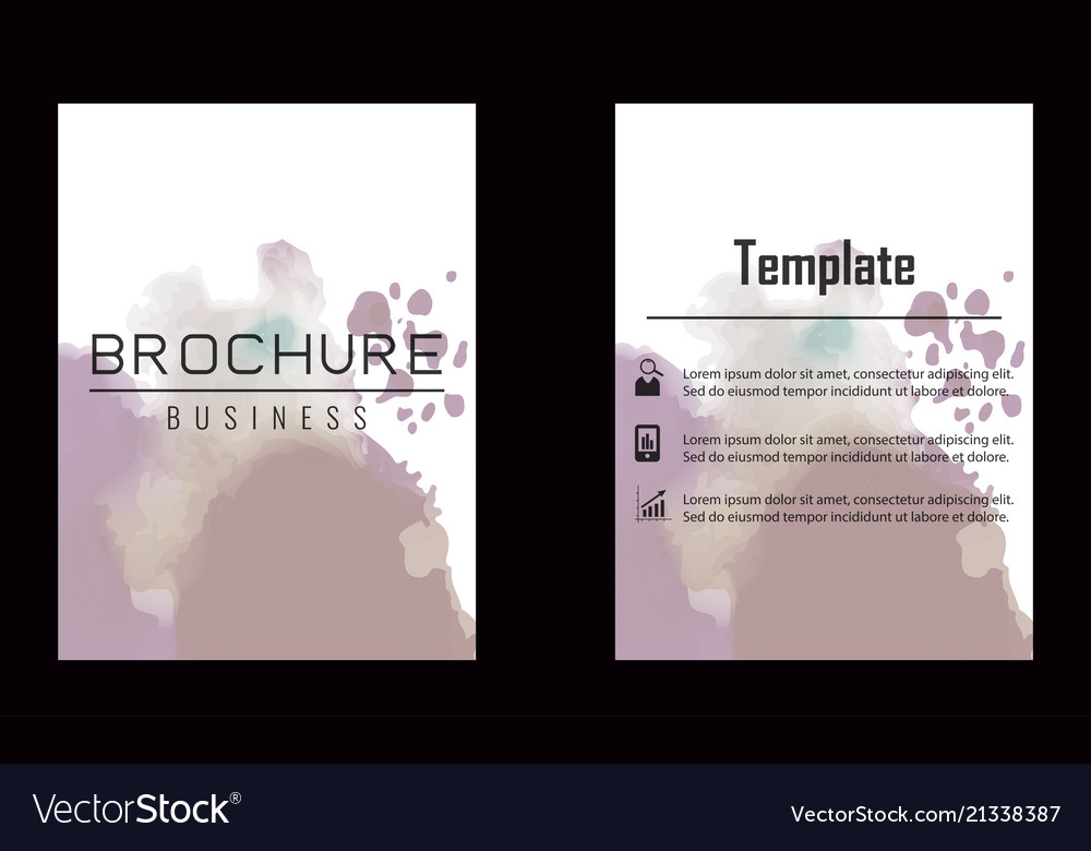 Brochure layout template watercolor cover design