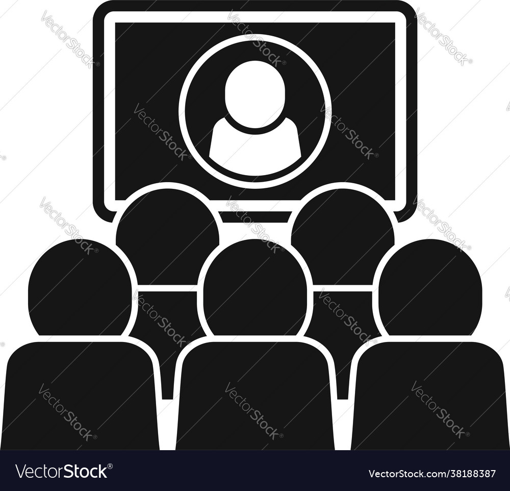 Business online meeting icon simple style