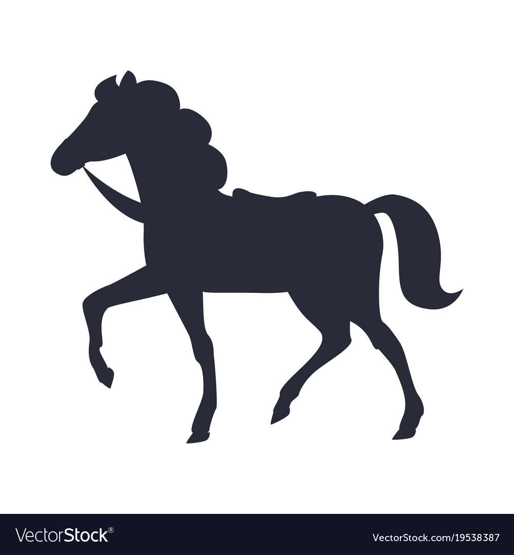Cartoon Black Horse Silhouette