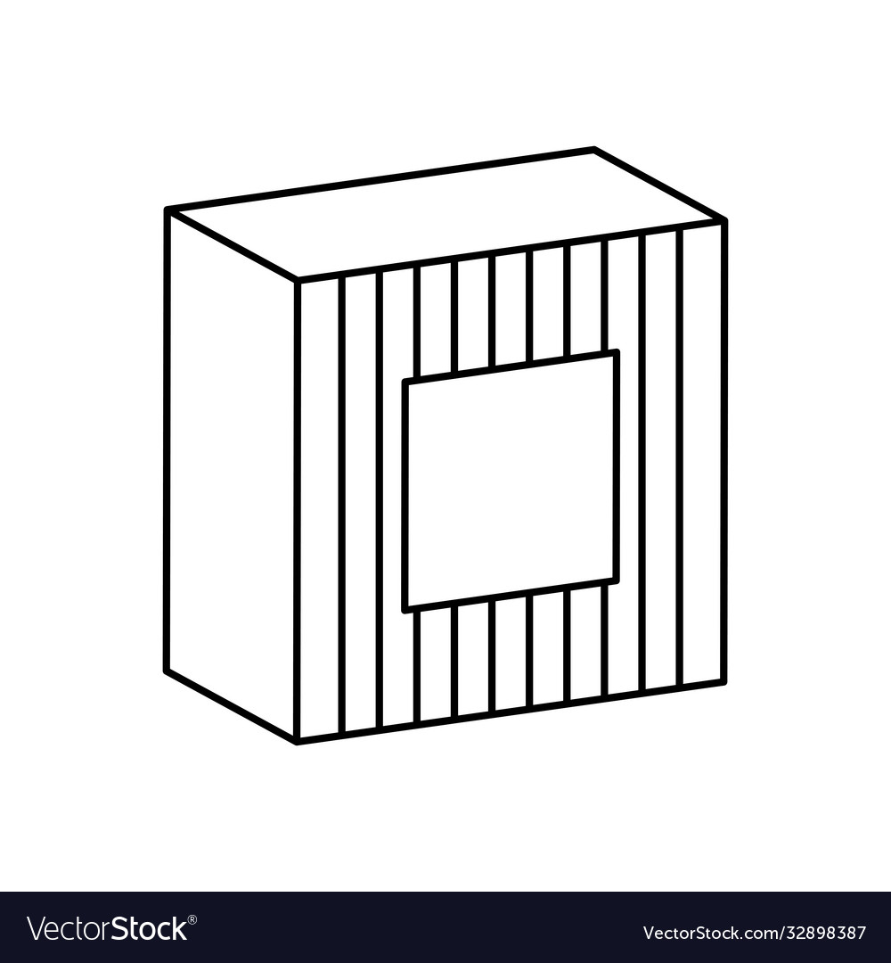 Cube geometric shape icon line style