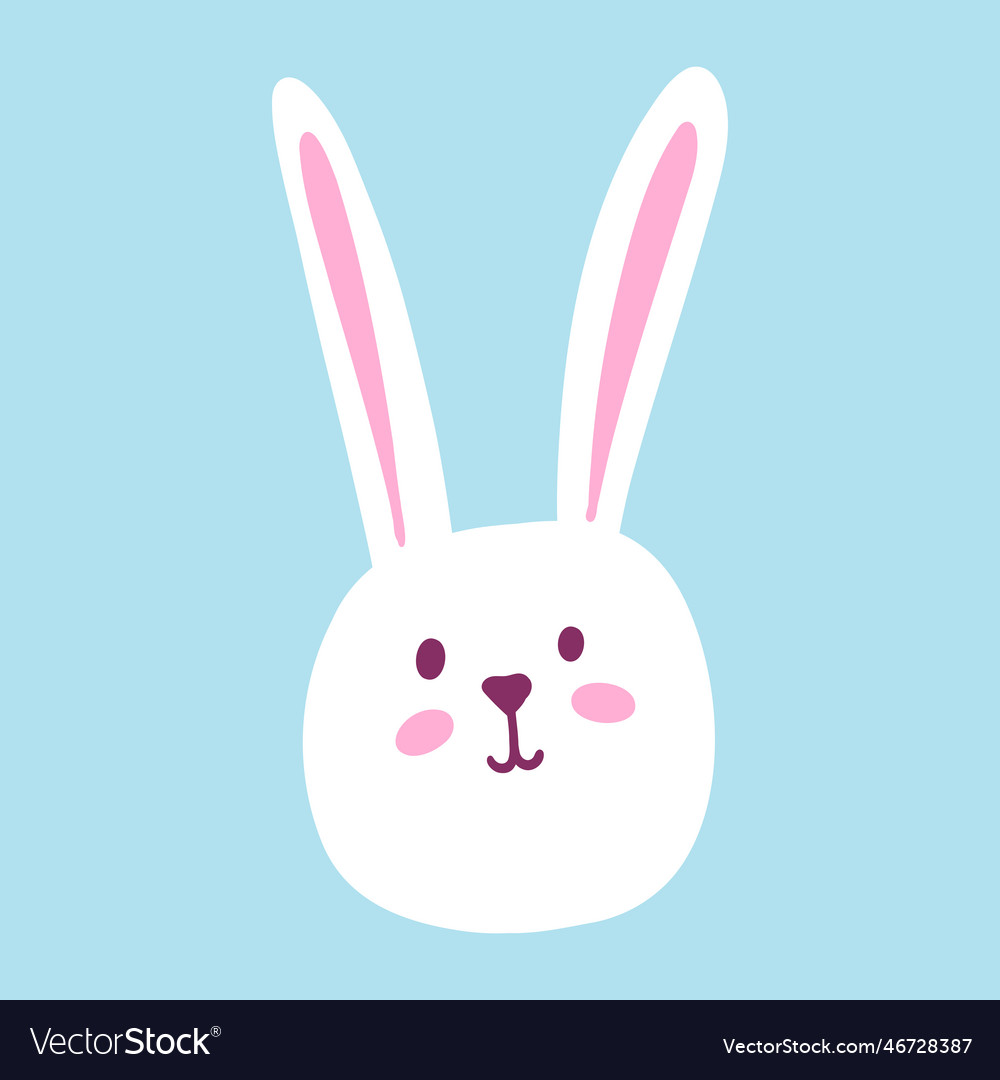 Cute funny rabbit face hand drawn easter Vector Image