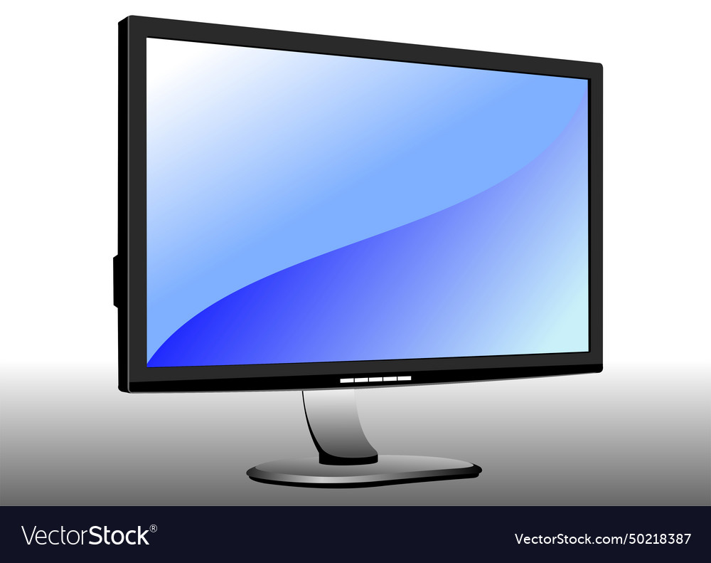 Flat computer monitor display 3d Royalty Free Vector Image