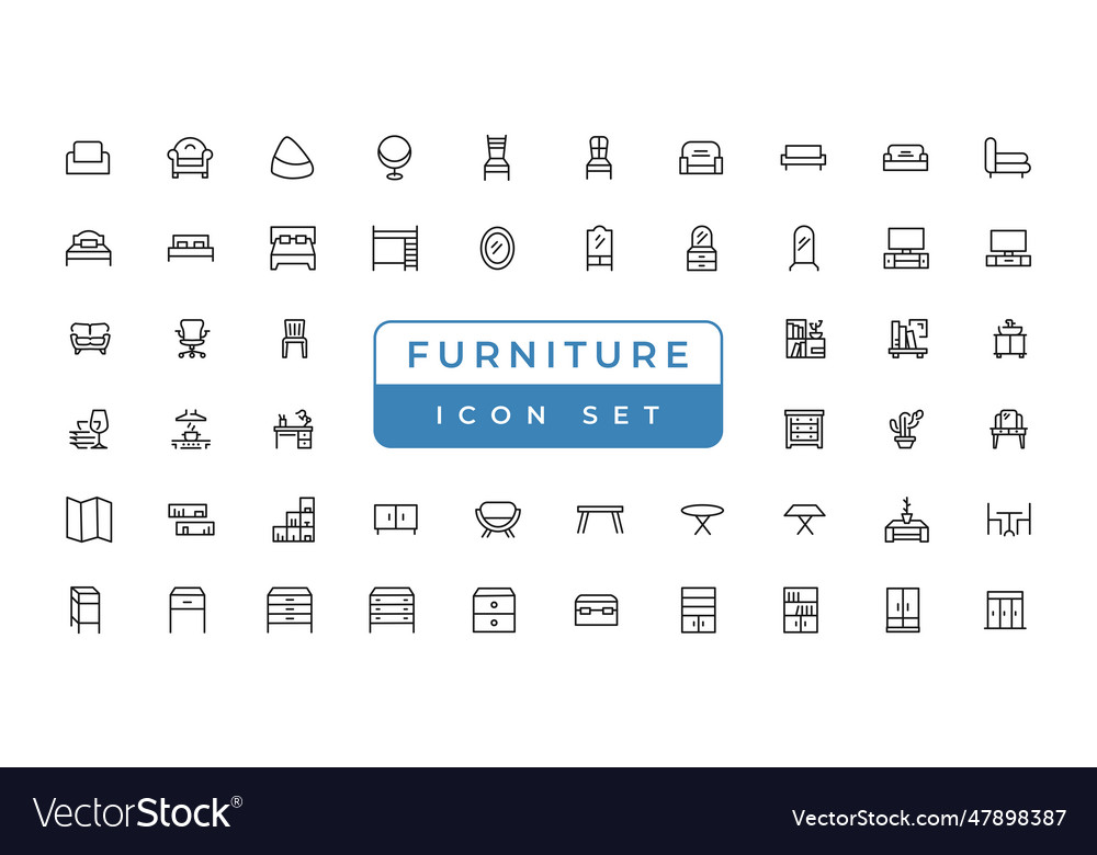 Furniture - minimal thin line web icon set