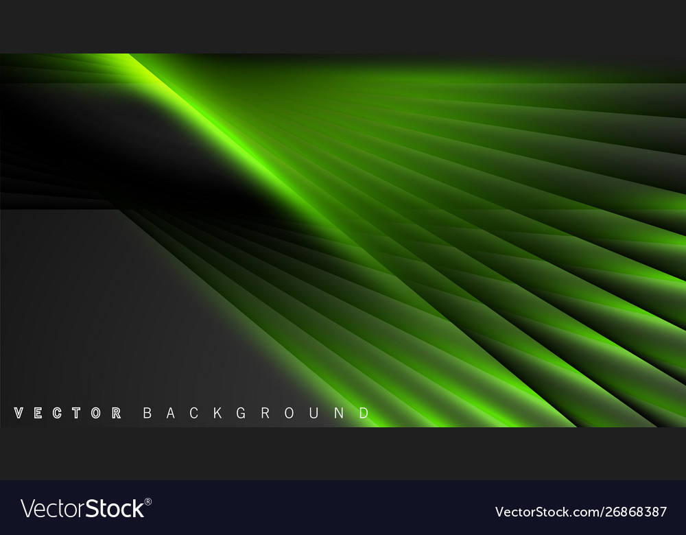 Green light line shadow dark grey luxury Vector Image