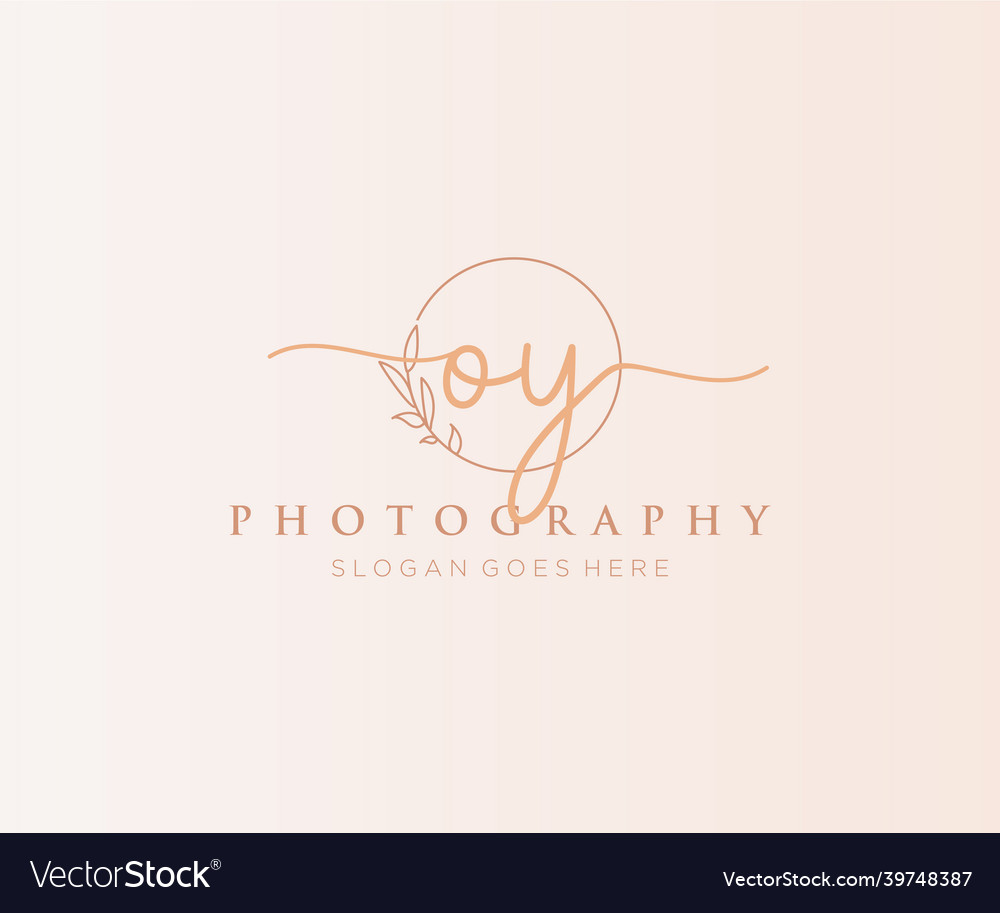 Initial oy feminine logo usable for nature salon