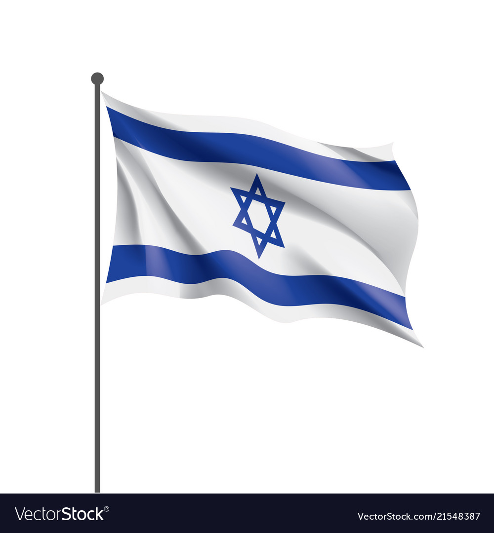 Israel Flag On A White Royalty Free Vector Image