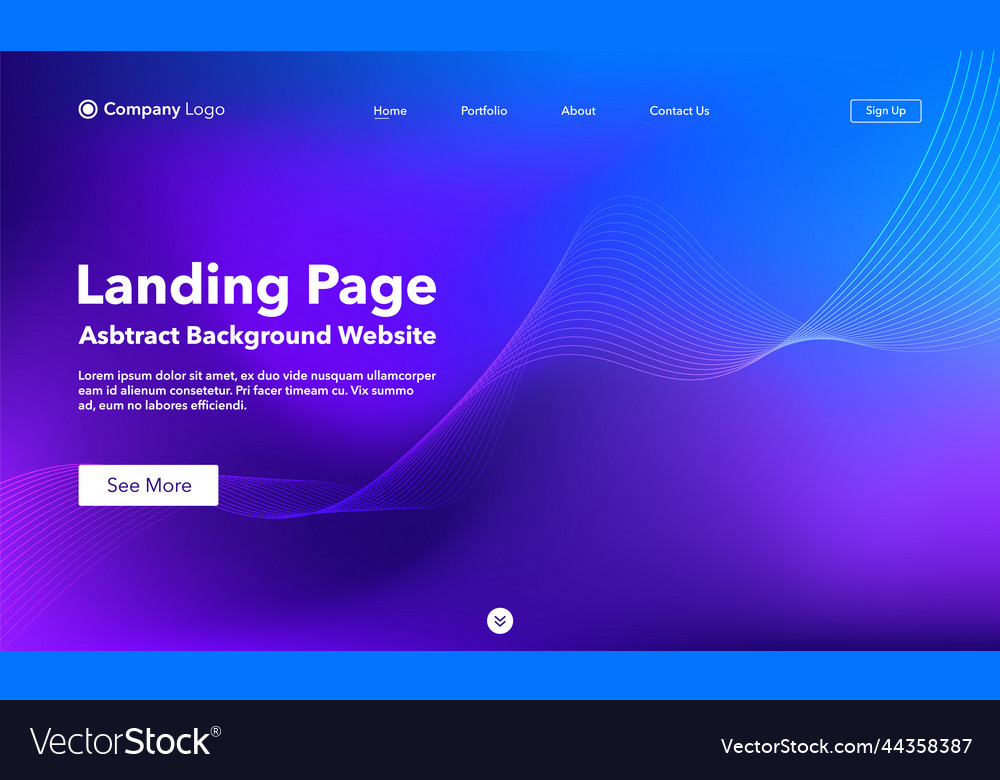 Landing page abstract background website template vector image Landing page abstract background website template