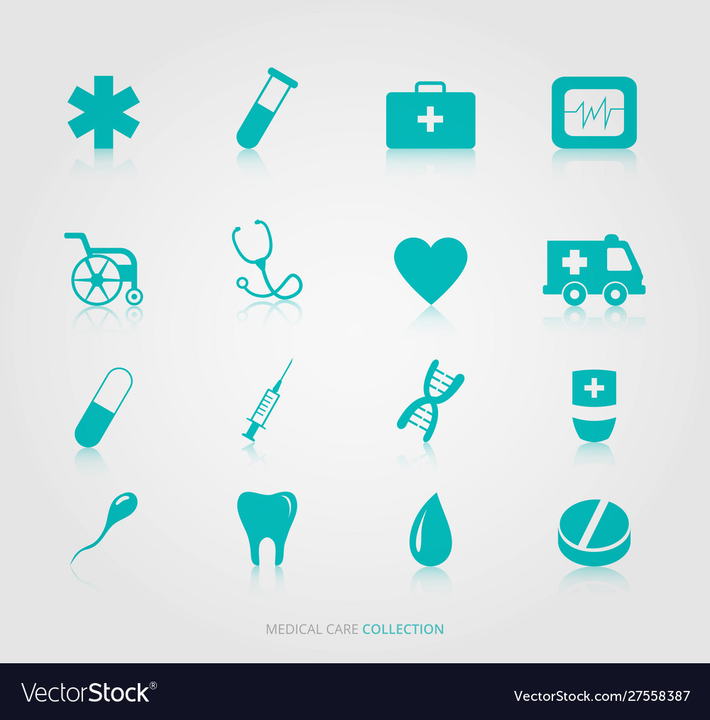 Medical health care logo set