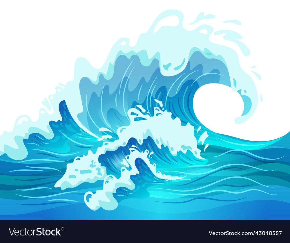 Ocean wave Royalty Free Vector Image - VectorStock