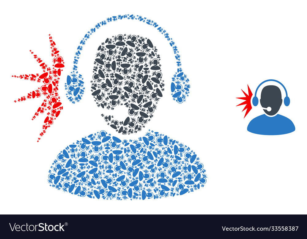 Operator signal recursive mosaic self icons vector image Operator signal recursive mosaic self icons