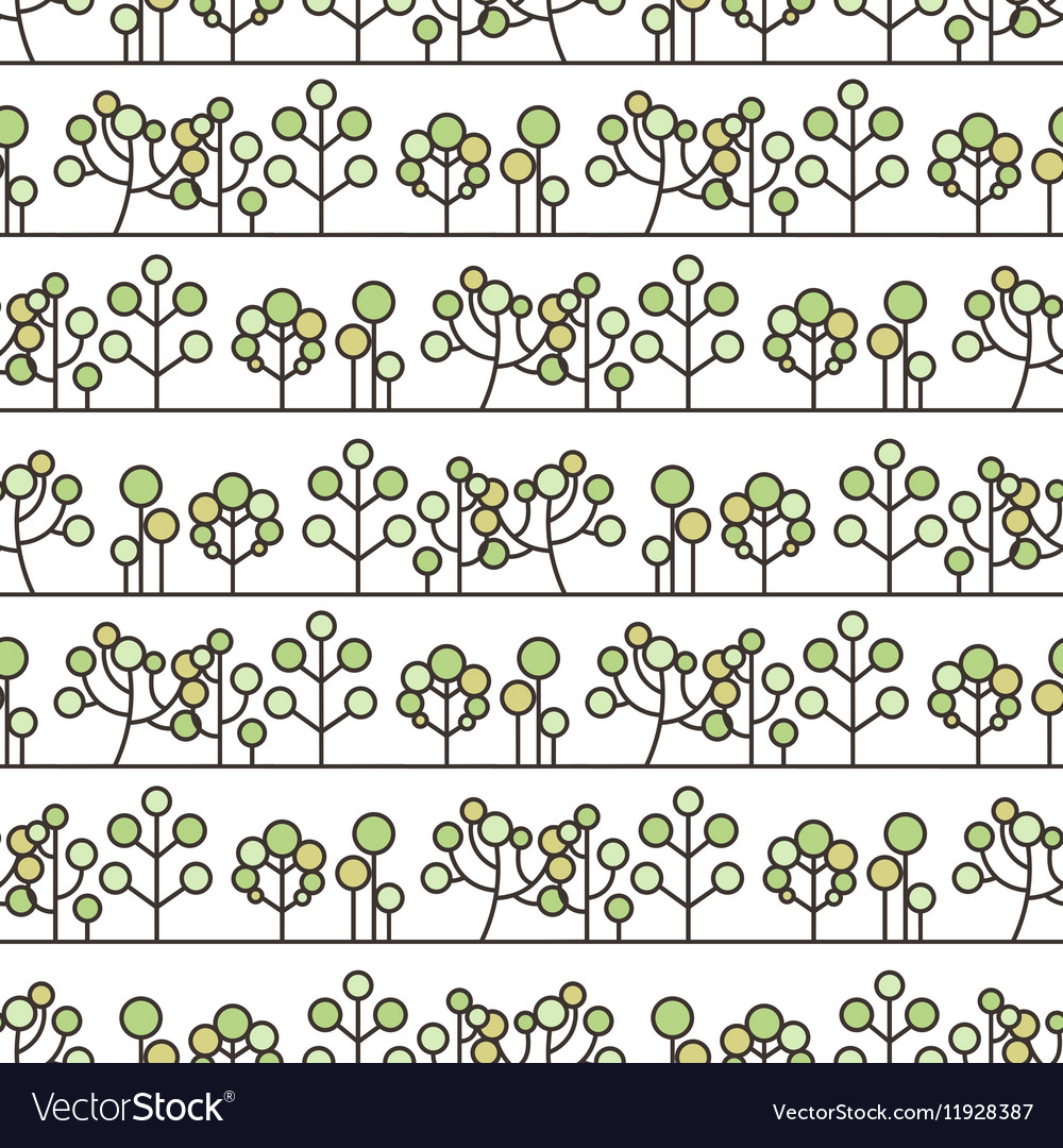 Seamless tree pattern background line ornament