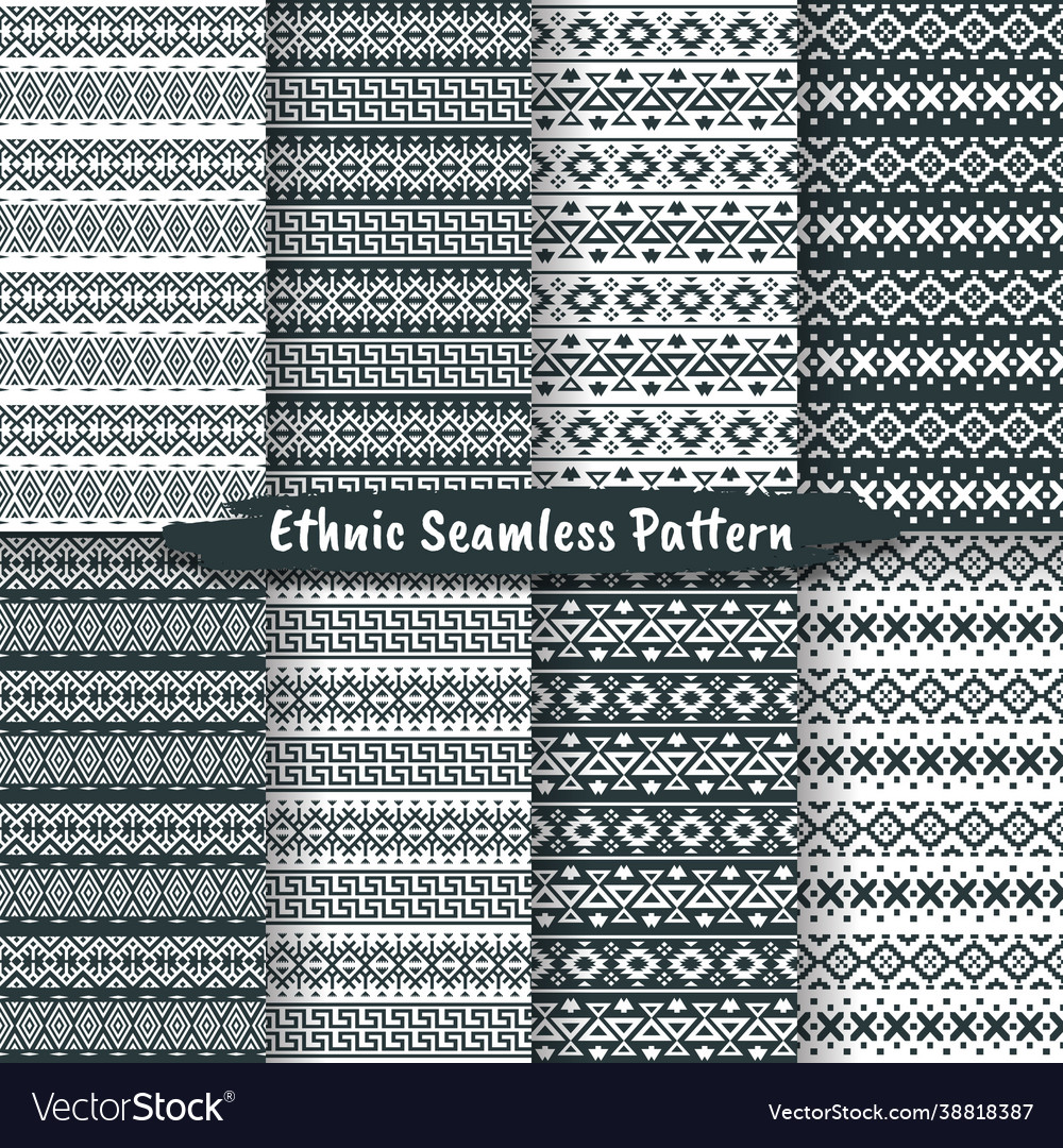 Set ethnic seamless pattern in native style