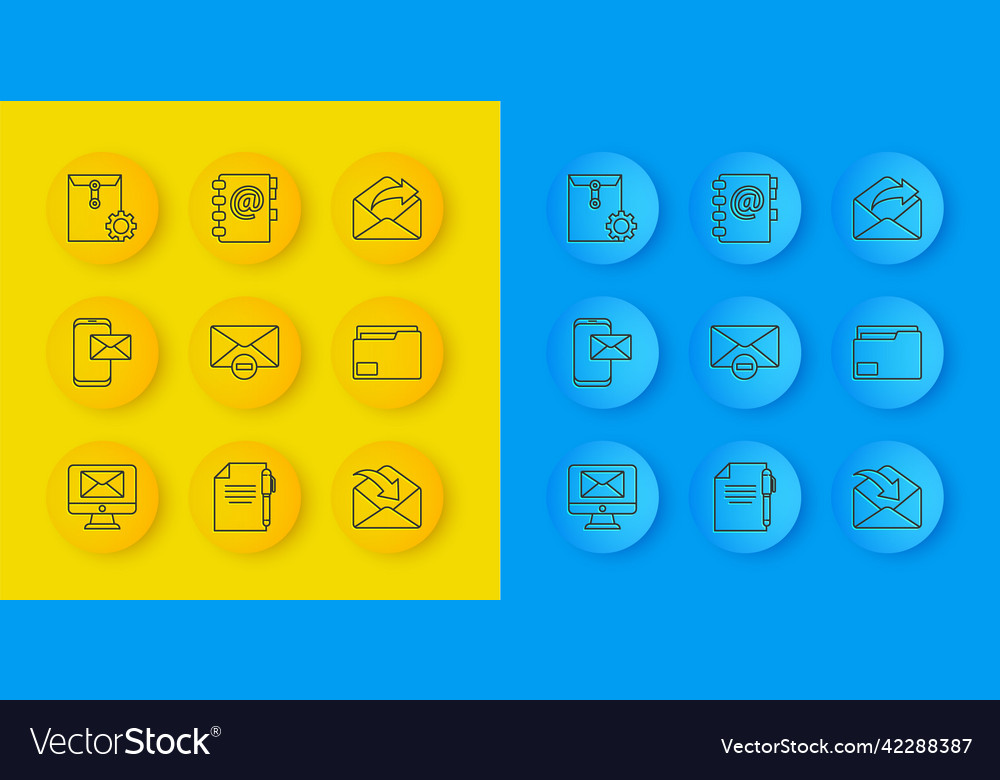 Set line monitor and envelope mobile delete vector image Set line monitor and envelope mobile delete