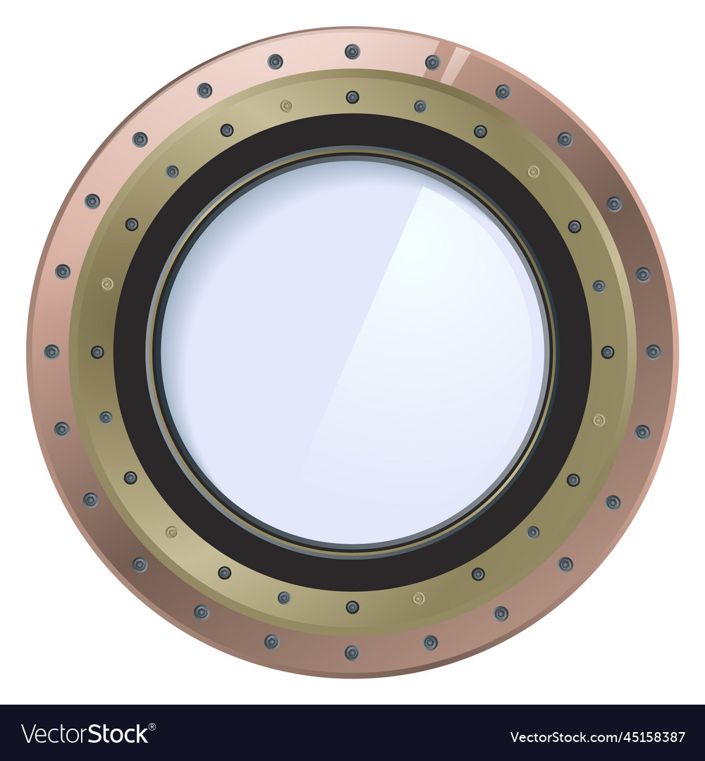 Spaceship window round porthole futuristic glass Vector Image