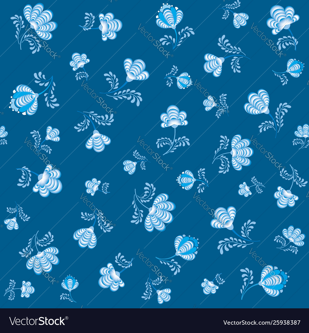 Swirl floral seamless pattern ornamental flourish