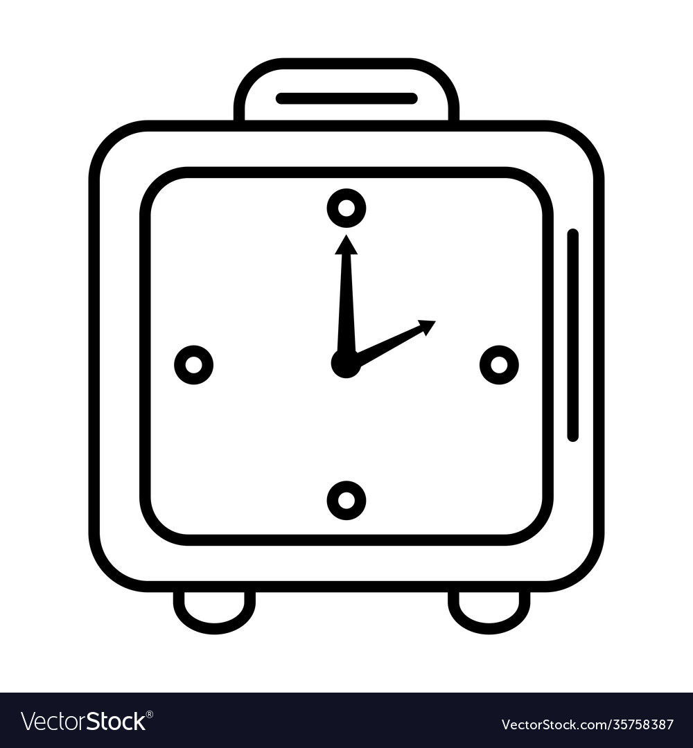 Time clock watch analog alarm square form line