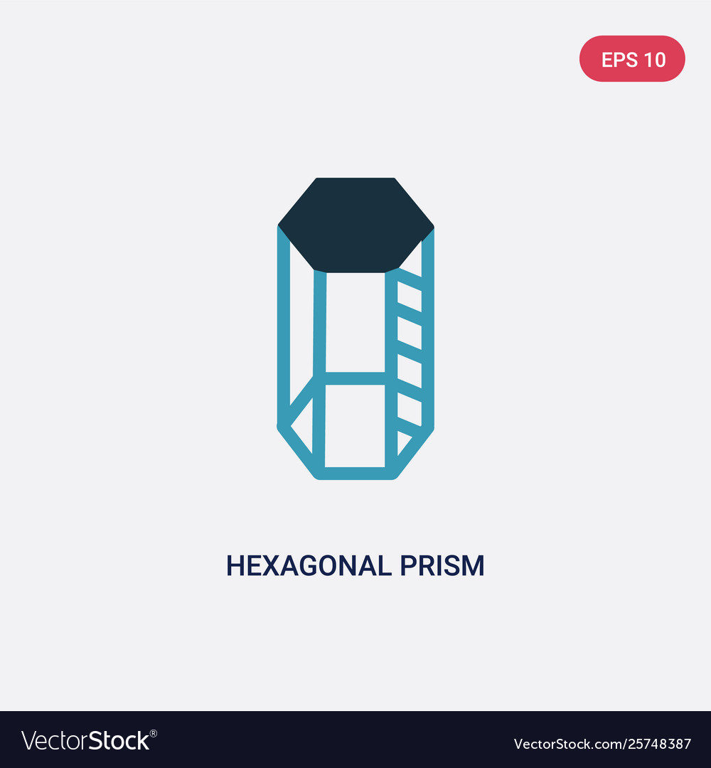 Two color hexagonal prism icon from shapes vector image Two color hexagonal prism icon from shapes