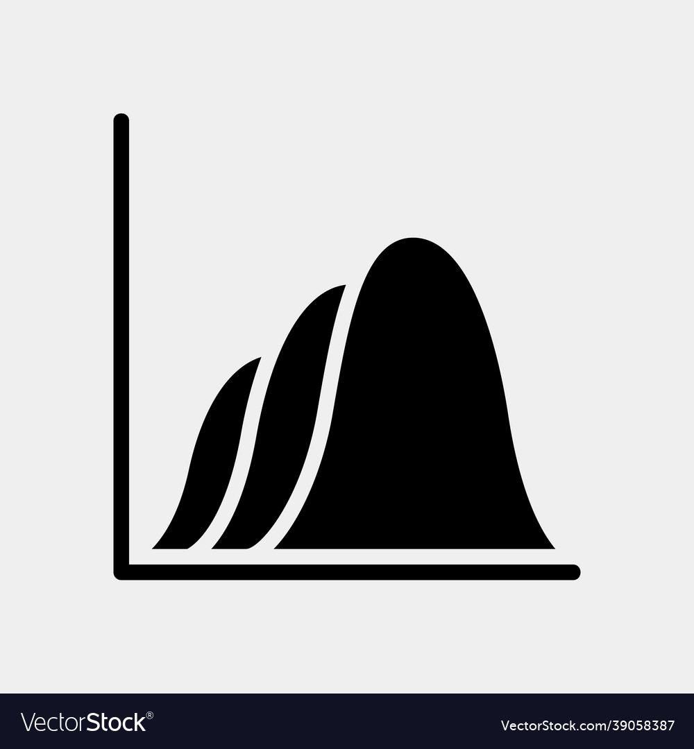 Wave chart icon in solid style for any projects vector image Wave chart icon in solid style for any projects