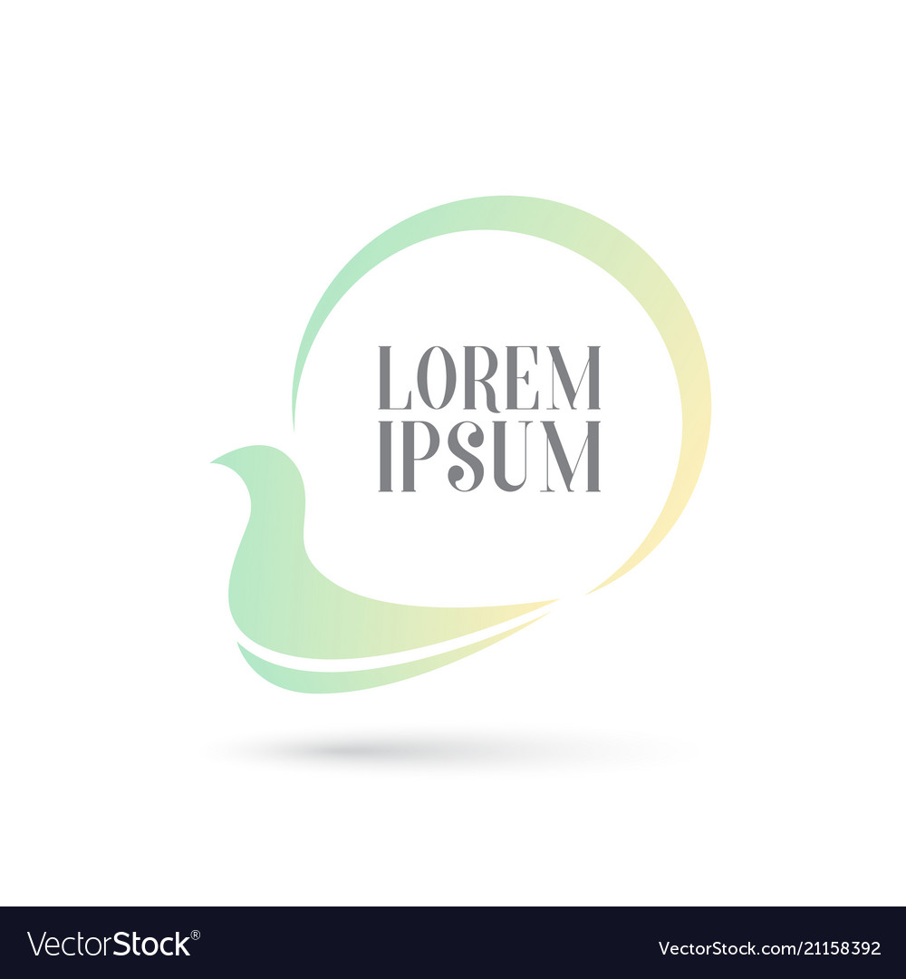 Bird minimal circle abstract logo design template vector image Bird minimal circle abstract logo design template
