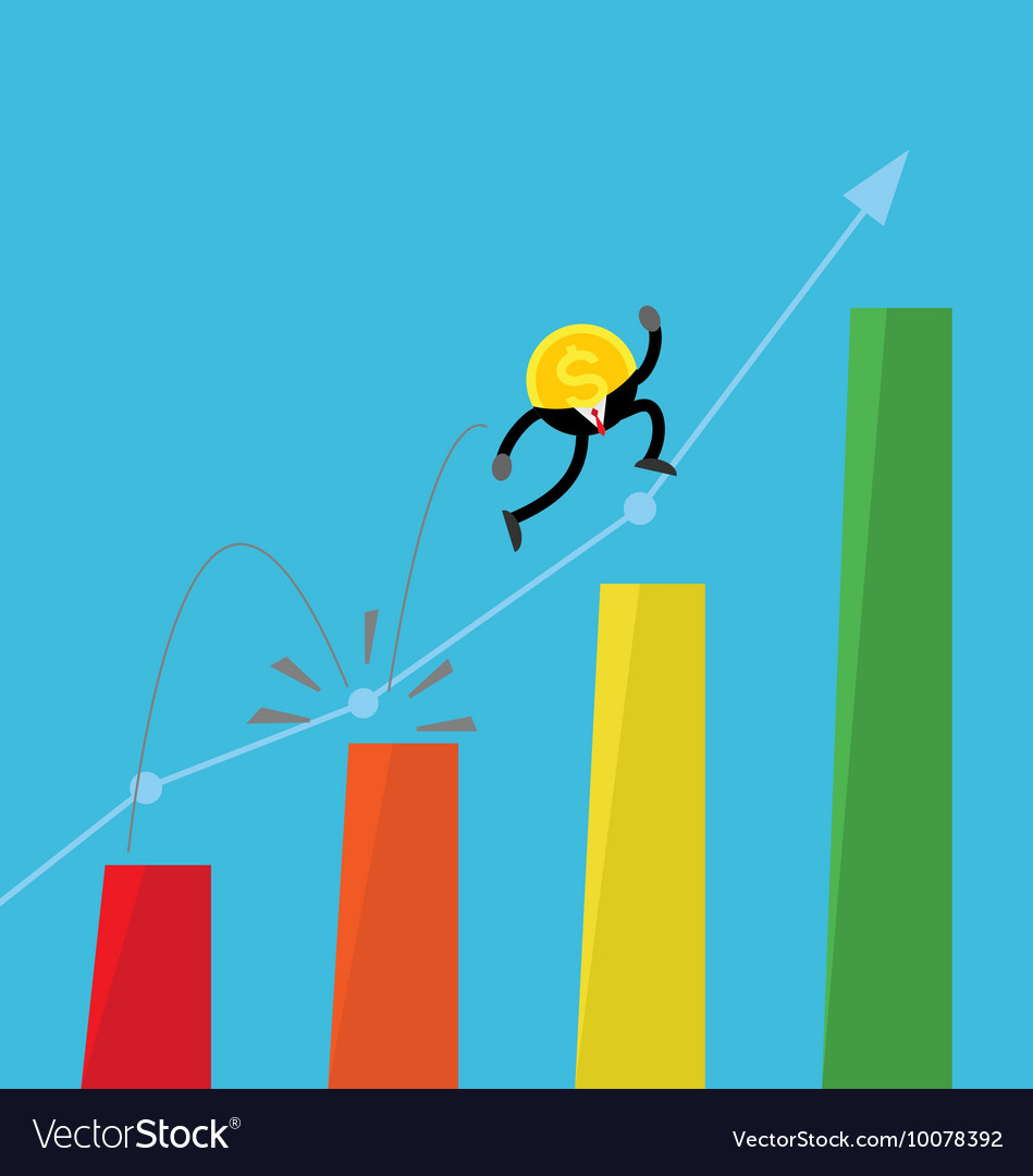 Скачок вверх. График роста без фона. График вверх. График стрелка. Скачок вверх.