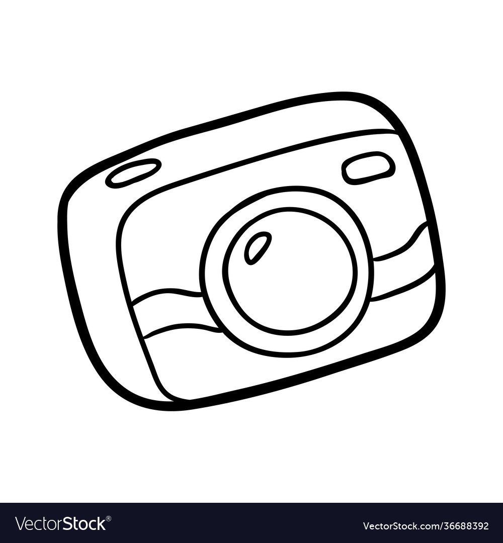 Coloring book compact camera Royalty Free Vector Image