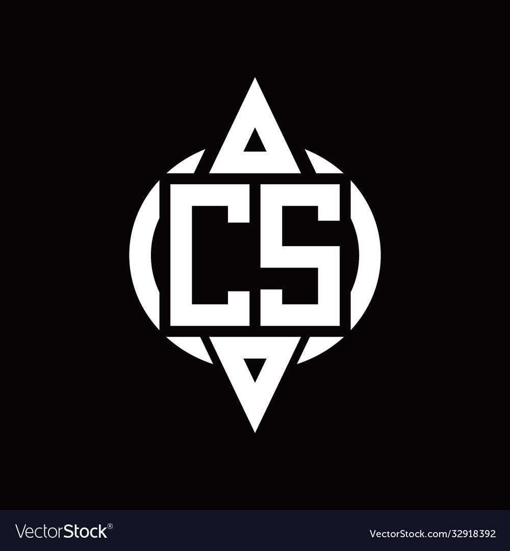 Cs logo with circle rounded combine triangle top