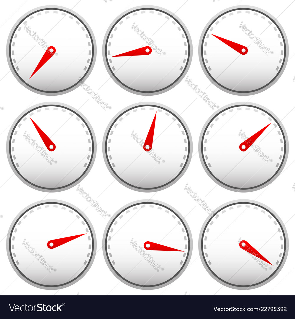 Dial faces with pointer isolated on white measure