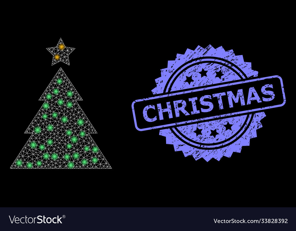 Distress christmas stamp and bright web net