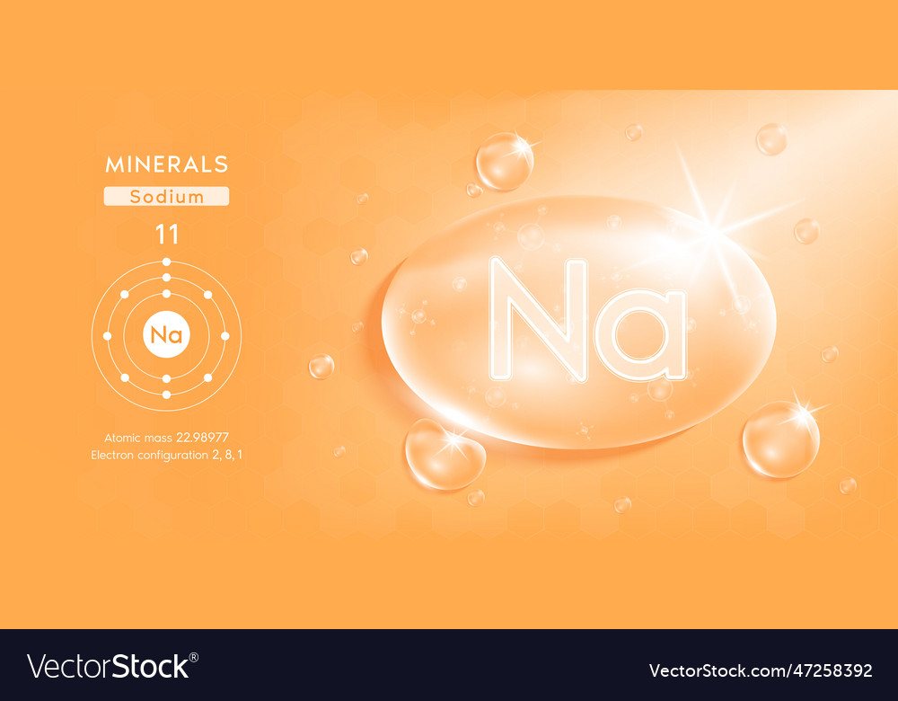 Tropfen Wasser Mineralien Natrium orange vector image Tropfen Wasser Mineralien Natrium orange