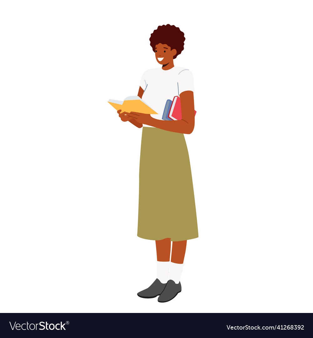 Education reading hobby concept young african Vector Image