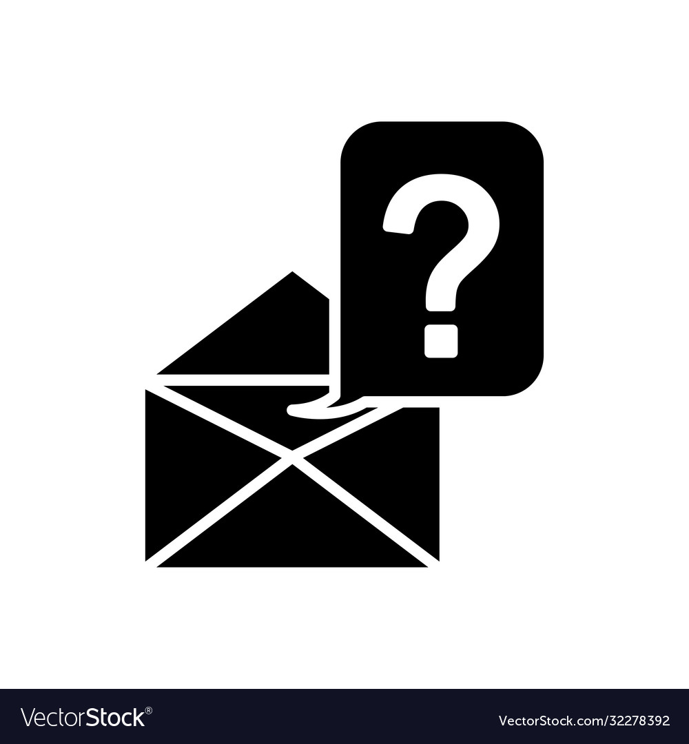 Envelope and speech bubble with question mark icon