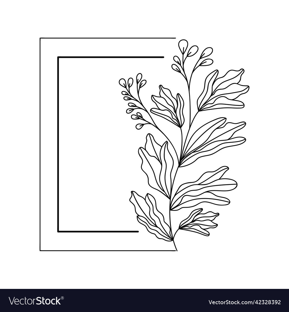 Floral square frame Royalty Free Vector Image - VectorStock