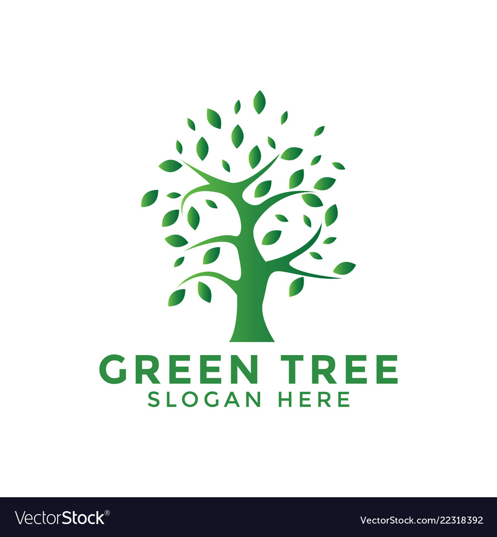 Green tree logo icon design template Royalty Free Vector