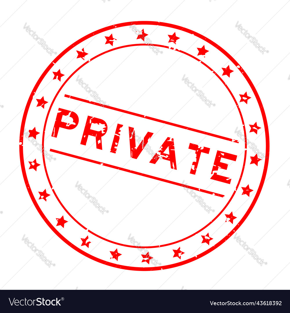 Grunge red private word round rubber seal stamp vector image Grunge red private word round rubber seal stamp