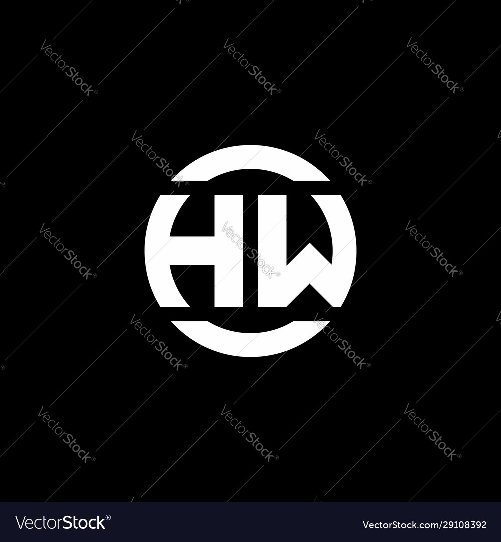 Hw logo monogram isolated on circle element vector image Hw logo monogram isolated on circle element