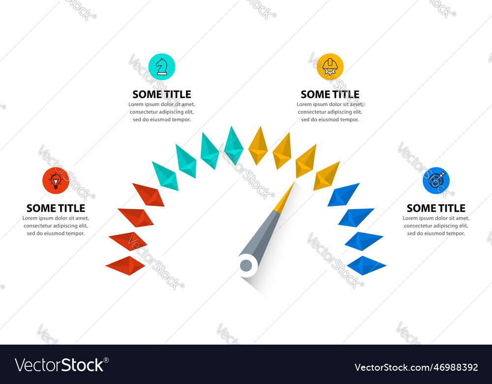 Infographic template circular pointer with 4 steps vector image Infographic template circular pointer with 4 steps