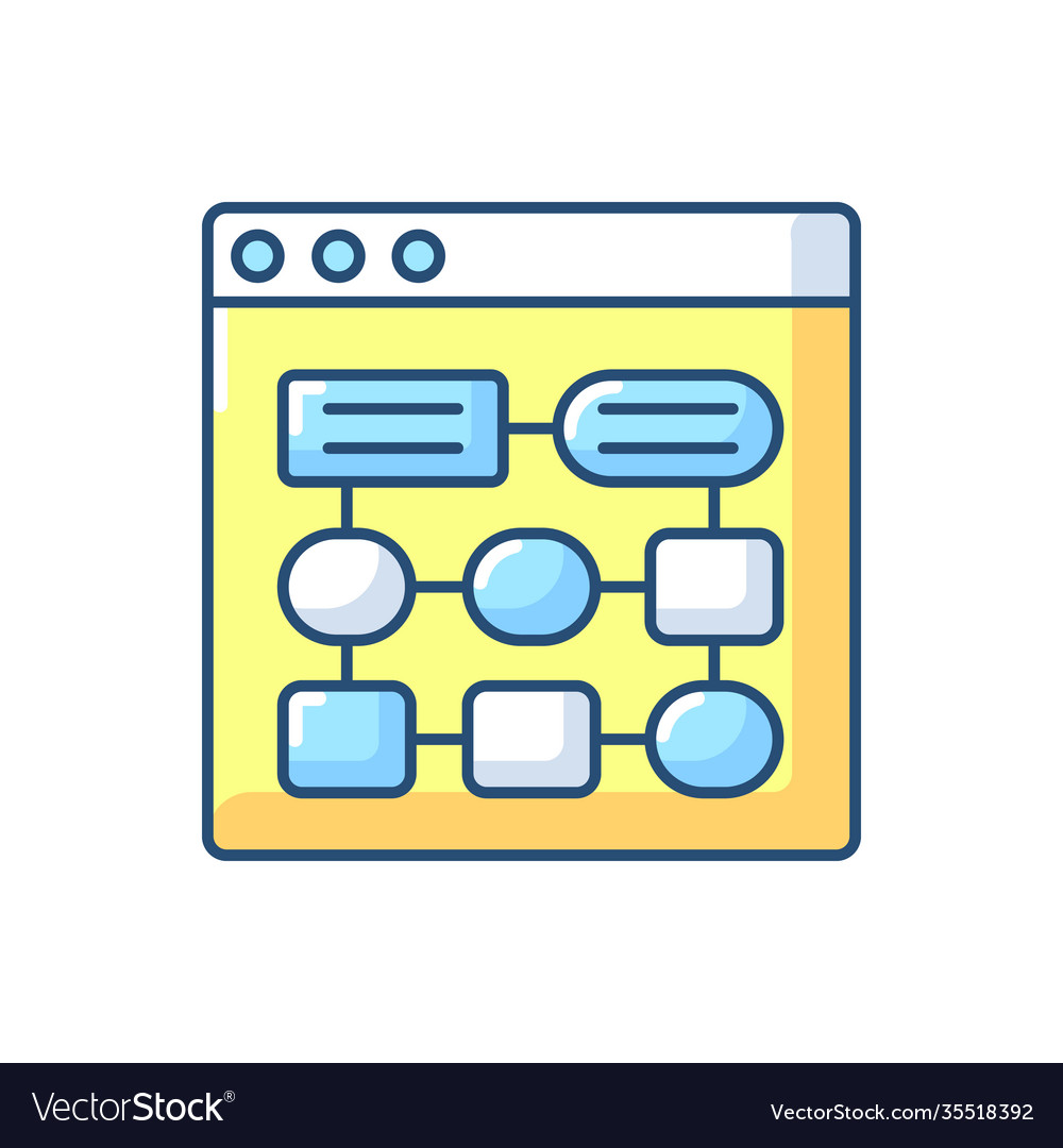 Information architecture ia rgb color icon vector image Information architecture ia rgb color icon