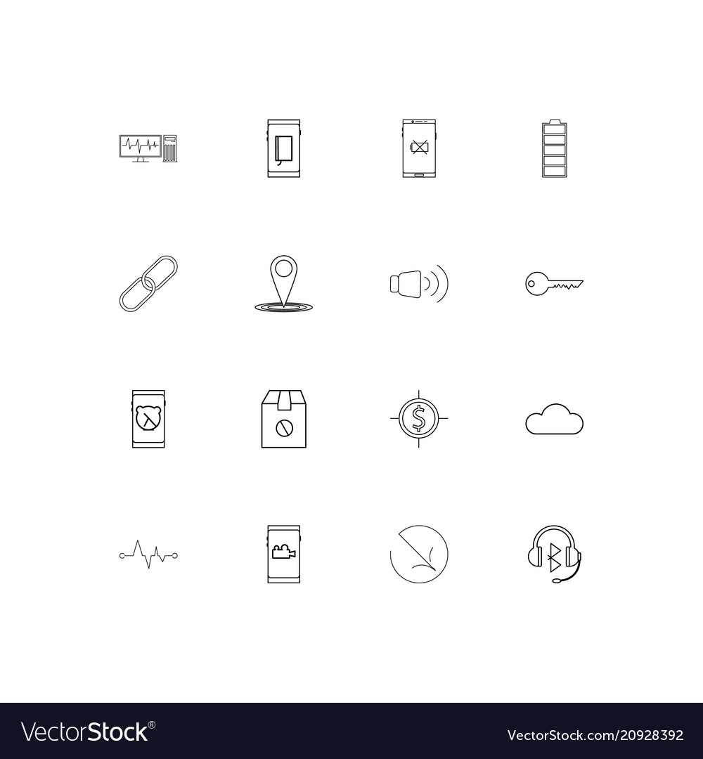 Internet of things linear thin icons set outlined
