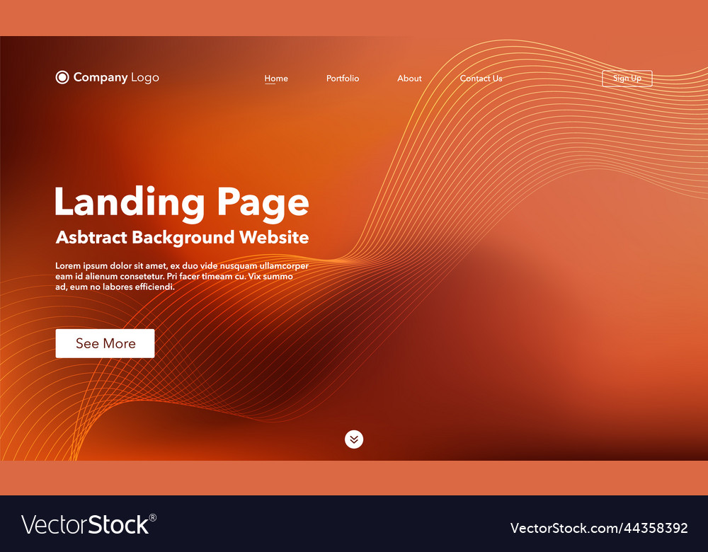 Landing page abstract background website template vector image Landing page abstract background website template