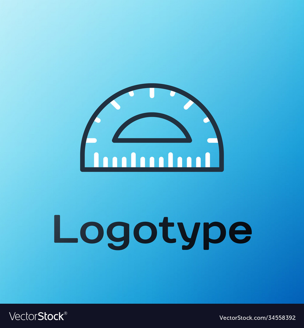 Line protractor grid for measuring degrees icon vector image Line protractor grid for measuring degrees icon