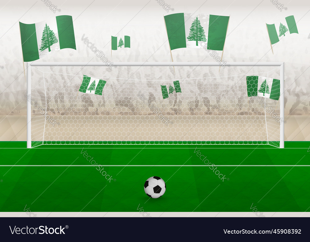 Norfolk island football team fans with flags