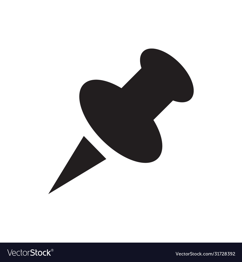 Push pin icon simple sign for web site and mobile