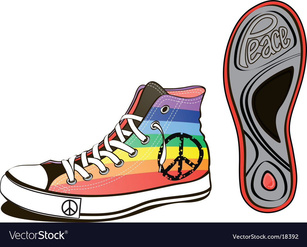 Rainbow Peace Shoe