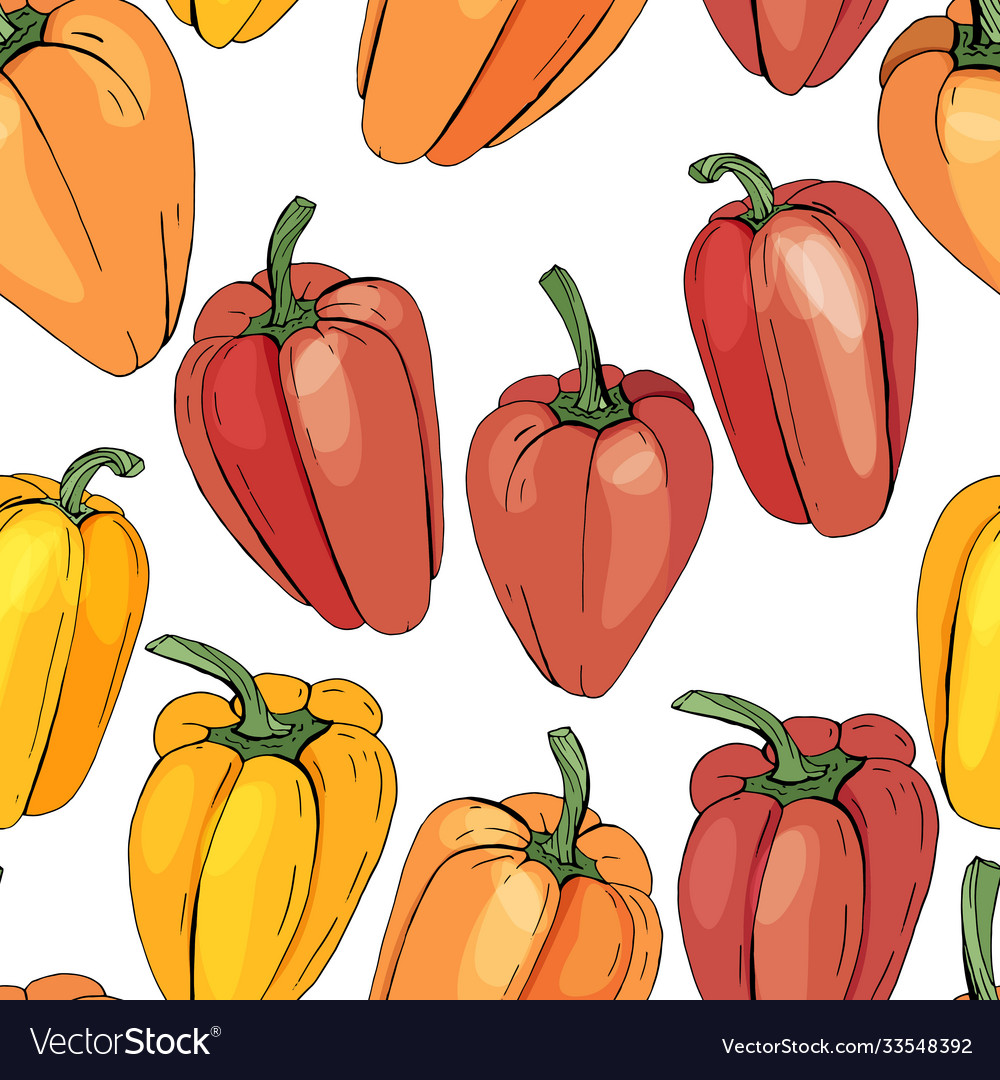 Seamless pattern with different vegetables vector image Seamless pattern with different vegetables