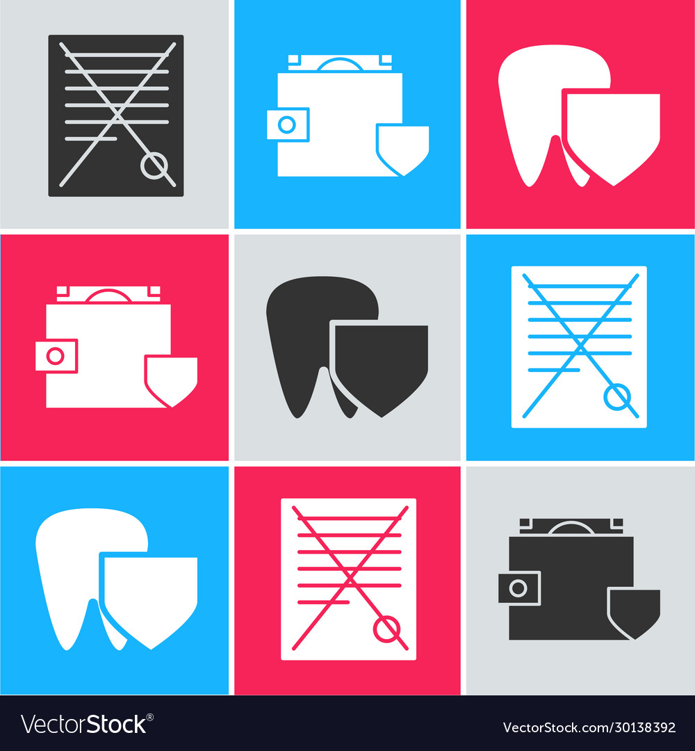Set delete file document wallet and money vector image Set delete file document wallet and money