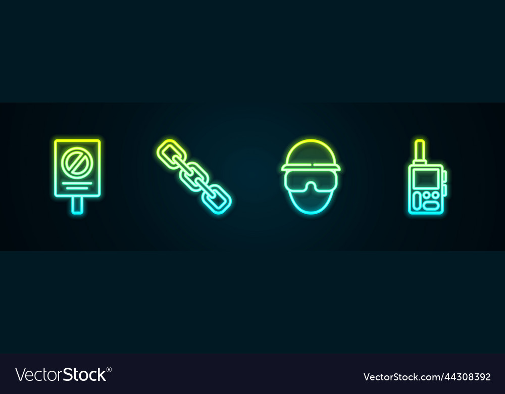 Set line protest chain link special forces Vector Image