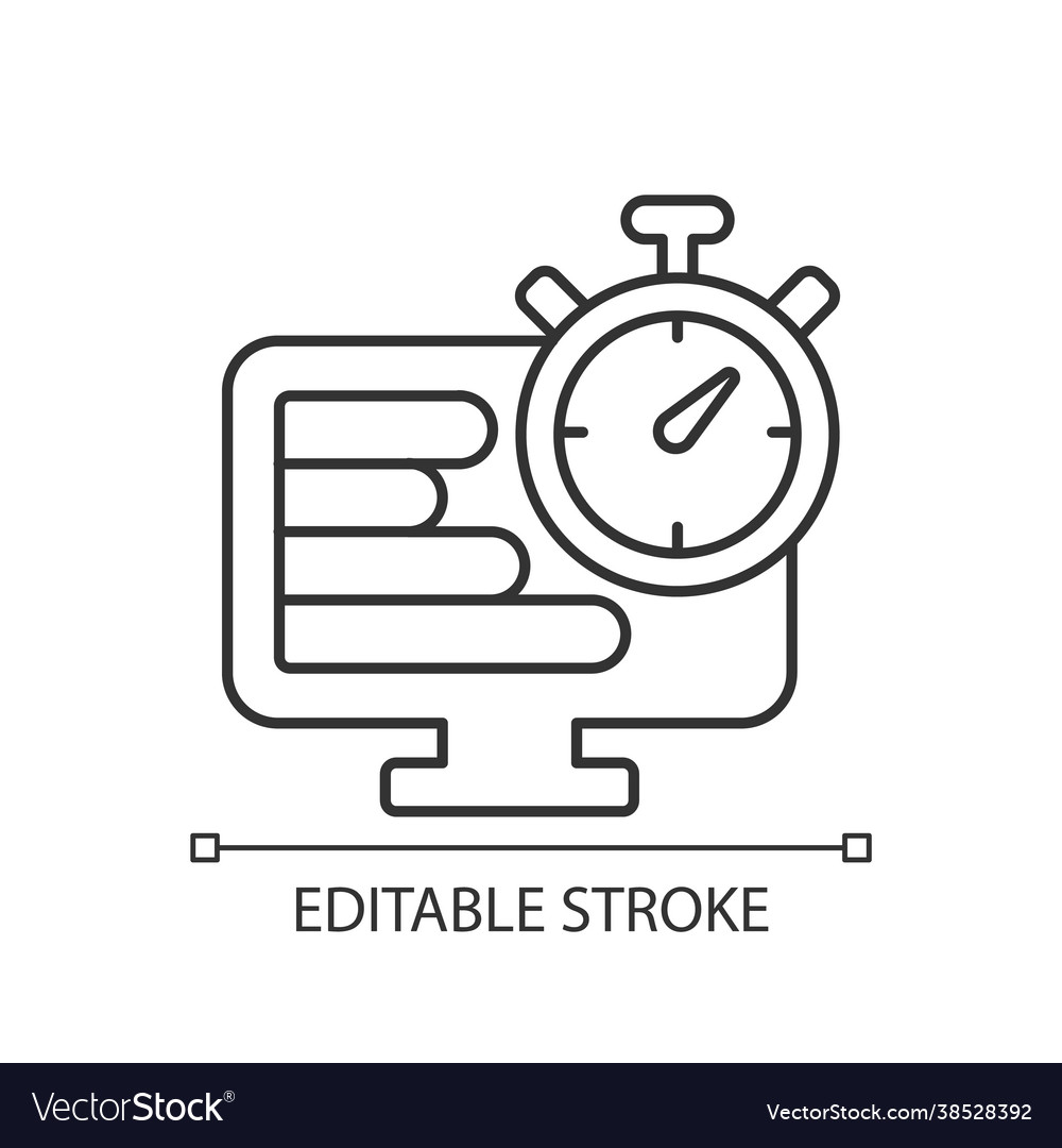 Time tracker linear icon