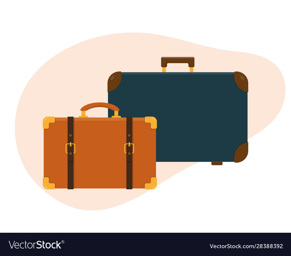 Two old fashion suitcases