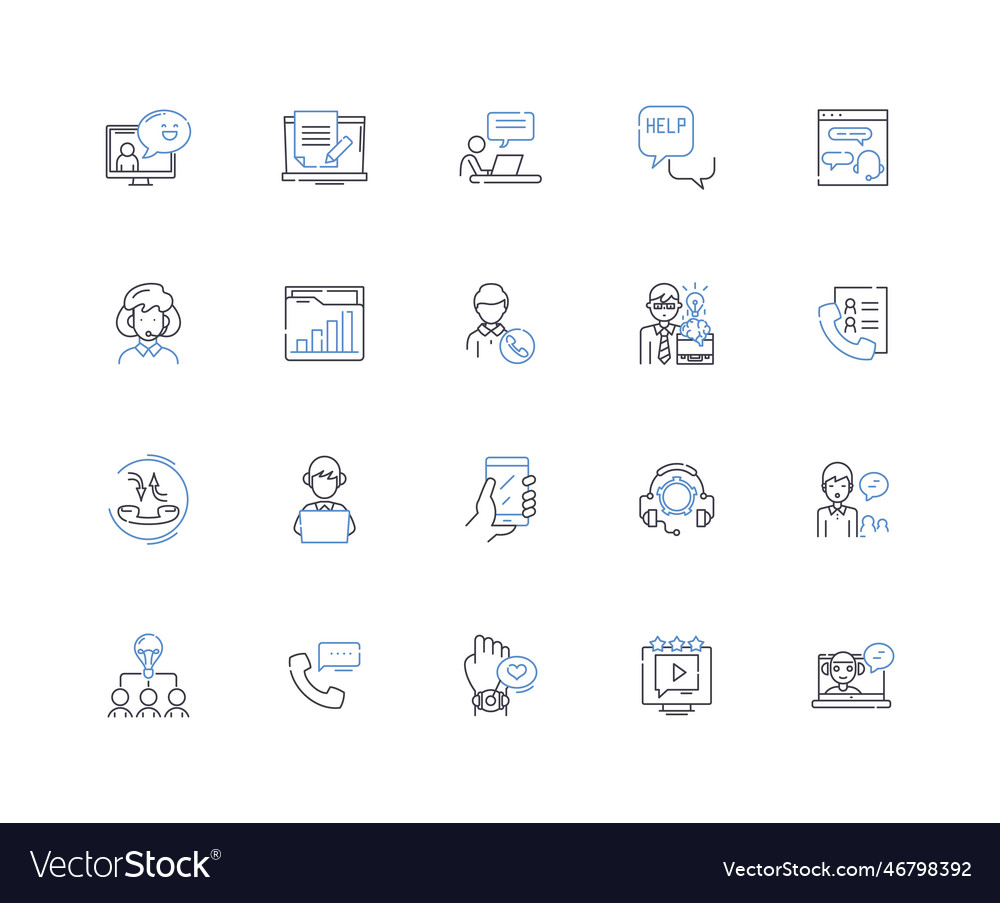 Verbalization line icons collection expression
