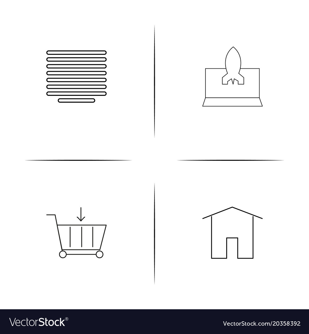 Web and text simple linear icon setsimple outline